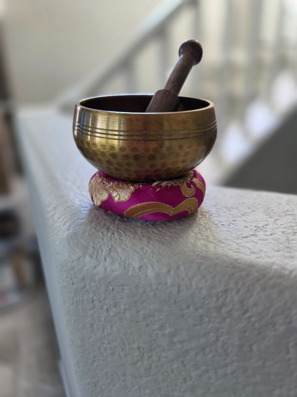 Tibetan Style Singing Bowl Meditation Brass Bowl Striker Cushion Set